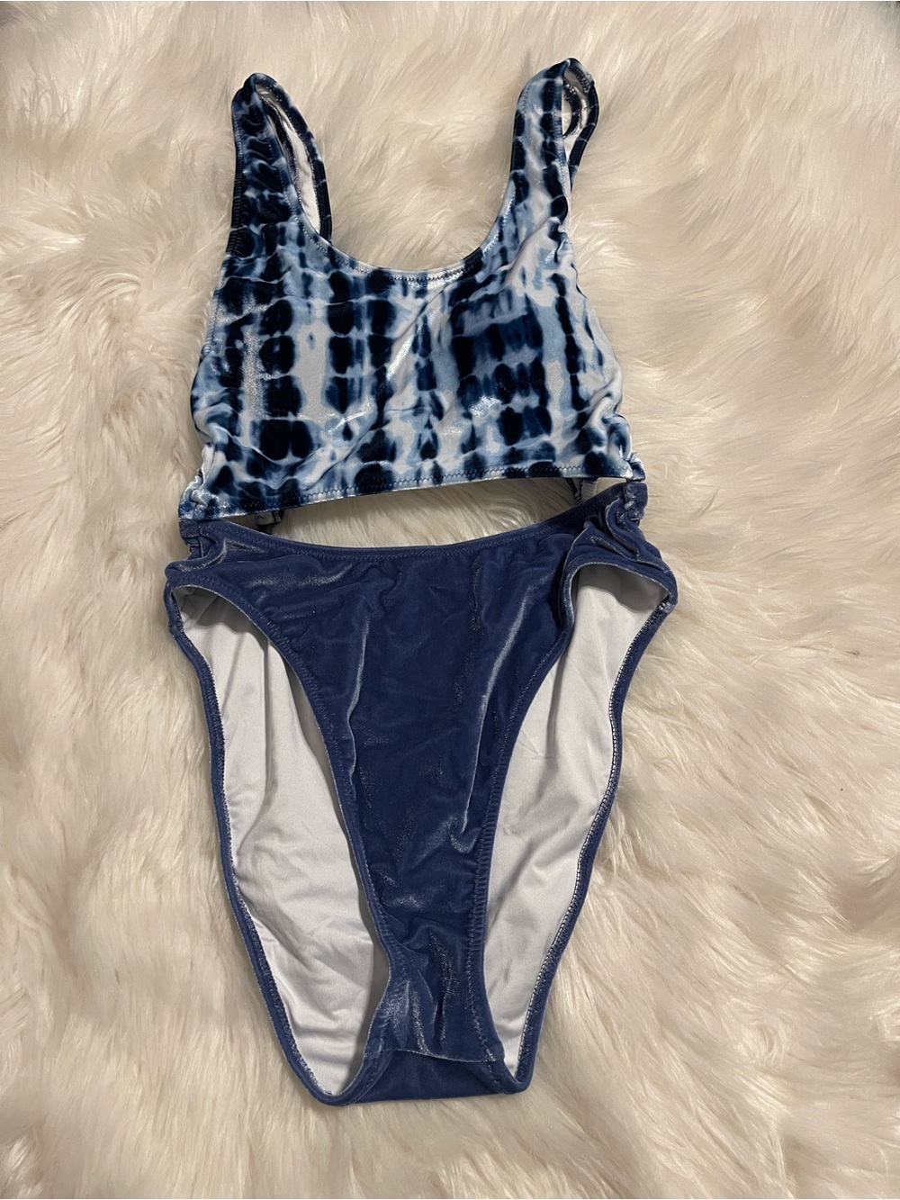 PINK Victoria's Secret Blue Tie-Dye One-Piece Swimsuit - SIZE: S